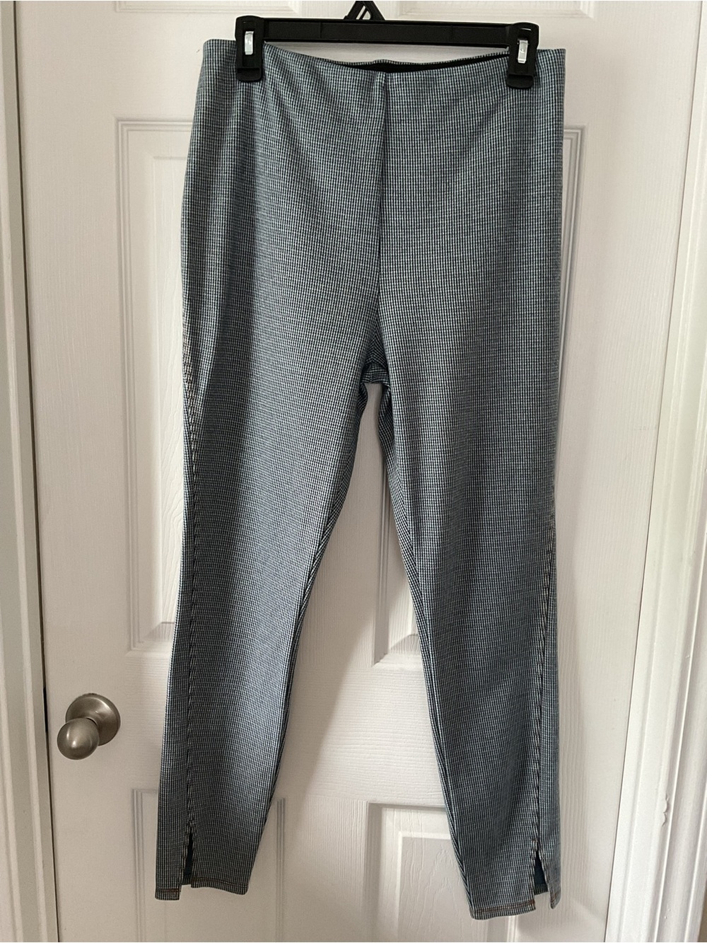 Lyssé New York Houndstooth Stretch Ankle Pants Blue Gray Size L NWT - Picture 2 of 12